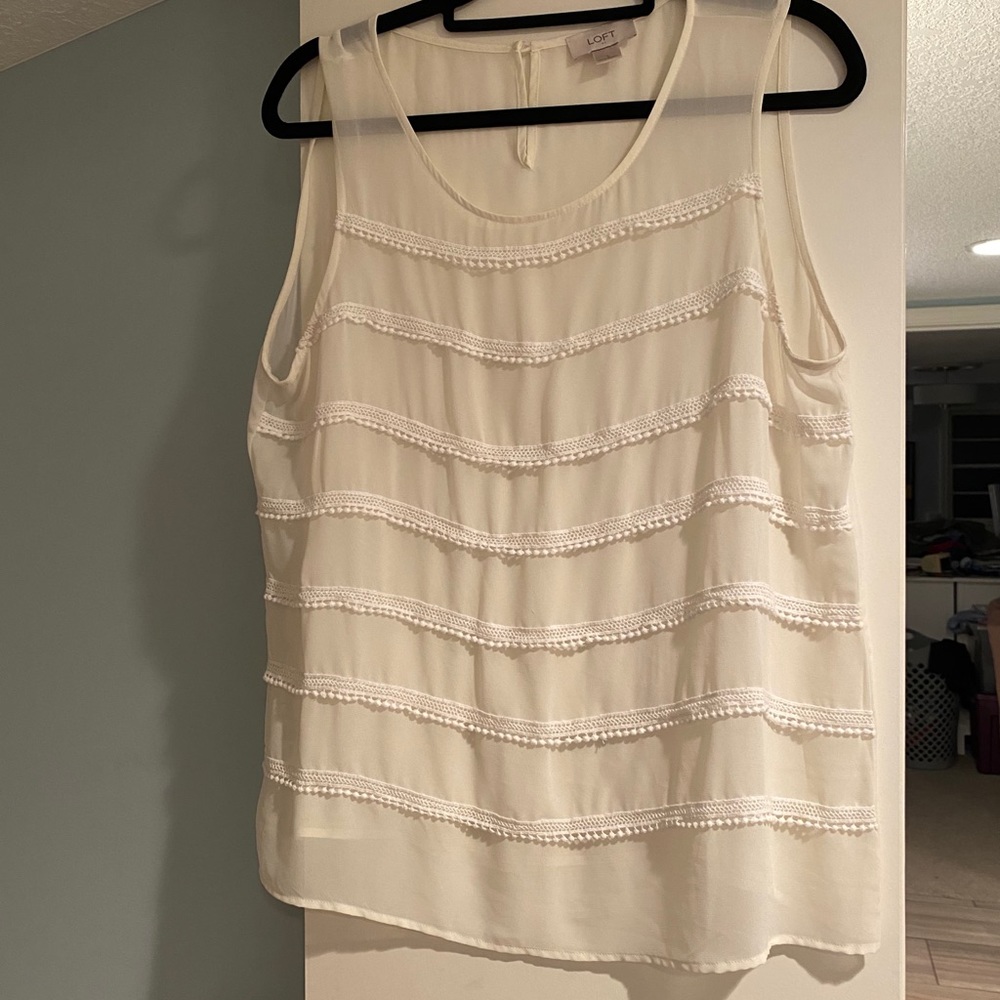 Loft sheer cream tank